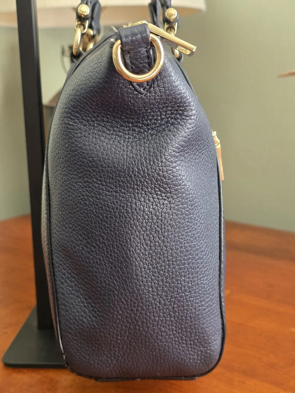 Coach 79997 Prairie Satchel Navy Blue Pebbled Leather Crossbody Bag